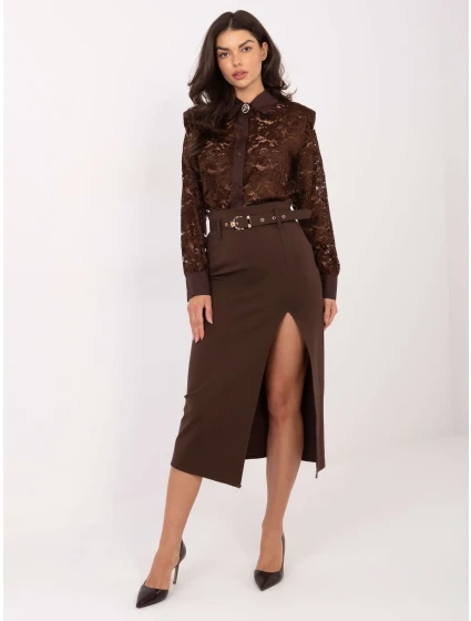 Spódnica IT SD model 21793758 brązowy - FPrice Spódnica IT SD model 21793758 brązowy - FPrice