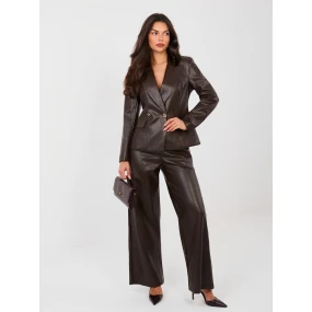 Spodnie IT SP model 21914566 ciemny brązowy - FPrice Spodnie IT SP model 21914566 ciemny brązowy - FPrice