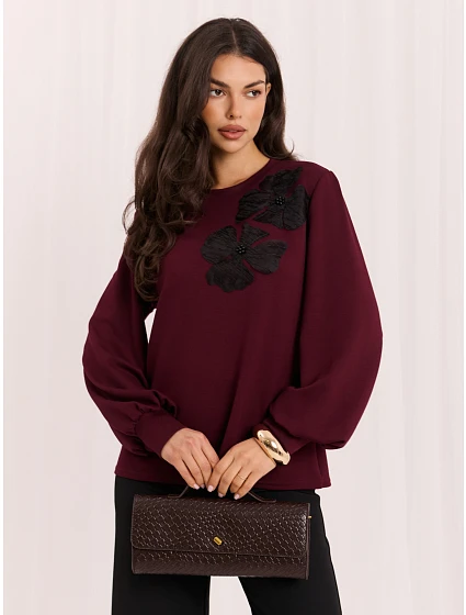 Bluzka LK BZ 510211.00 bordowy Bluzka LK BZ 510211.00 bordowy