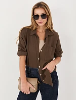 MI košile KS 2337.18 tmavě hnědá