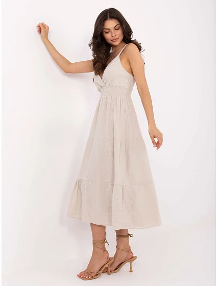 Šaty MI SK 62200.76 béžové Šaty MI SK 62200.76 béžové
