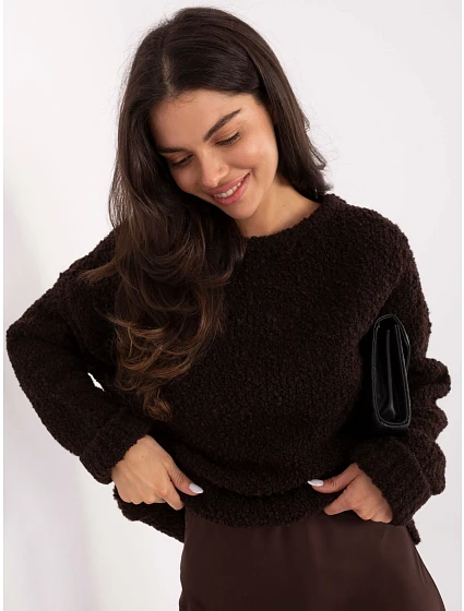 Jumper MI SW WK32601.19 tmavě hnědý Jumper MI SW WK32601.19 tmavě hnědý