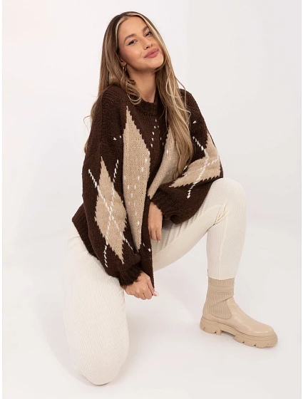 Jumper MI SW WM295.15 hnědý Jumper MI SW WM295.15 hnědý