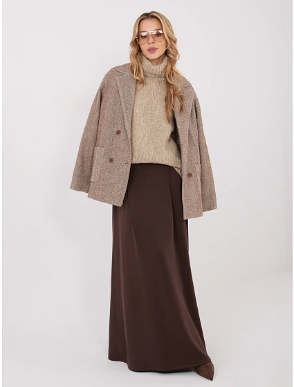 Spódnica MJ SD model 21782531 ciemny brązowy - FPrice Spódnica MJ SD model 21782531 ciemny brązowy - FPrice