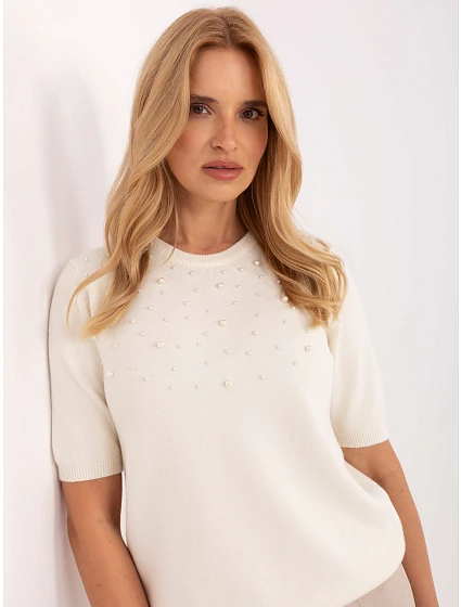 Sweter PM SW PM model 21308076 jasny beżowy - FPrice Sweter PM SW PM model 21308076 jasny beżowy - FPrice