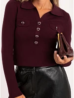 Sweter PM SW SF502.29 ciemny fioletowy Sweter PM SW SF502.29 ciemny fioletowy