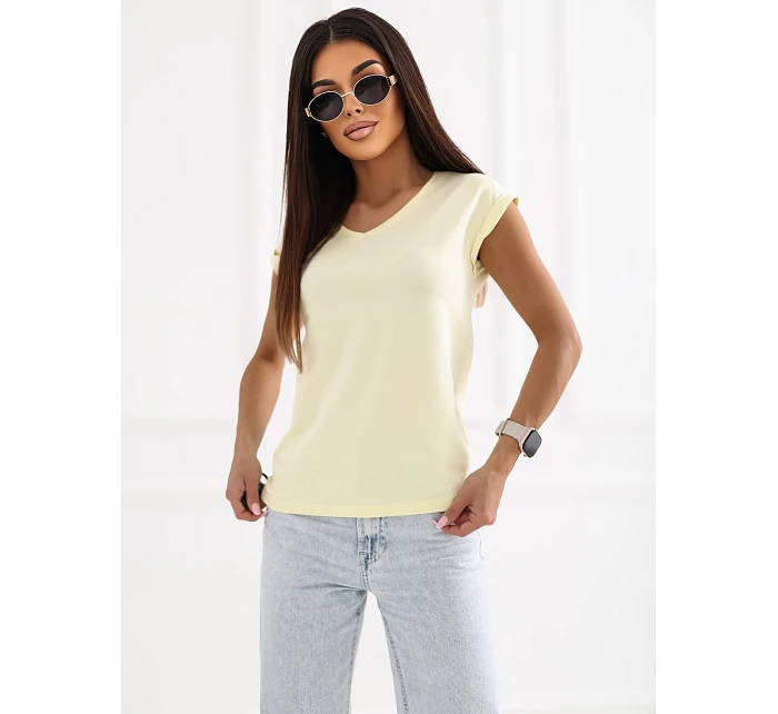 T shirt RV TS model 22084263 jasny żółty - FPrice T shirt RV TS model 22084263 jasny żółty - FPrice