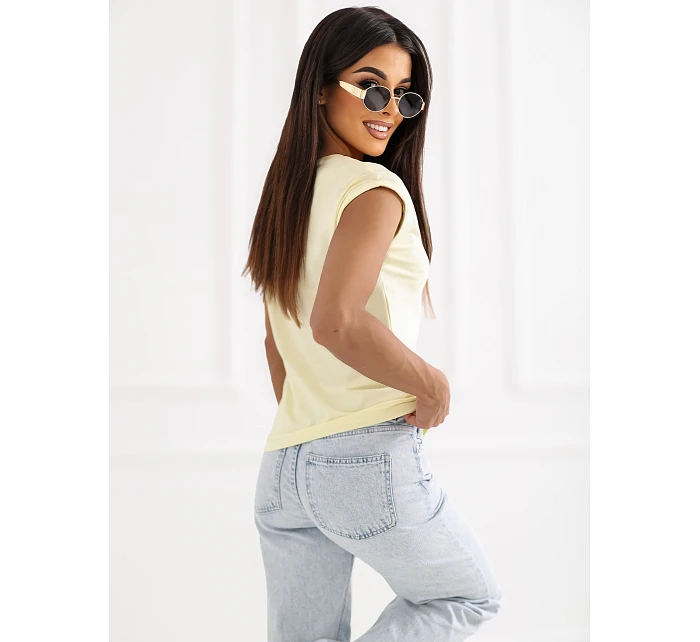 T shirt RV TS model 22084263 jasny żółty - FPrice T shirt RV TS model 22084263 jasny żółty - FPrice