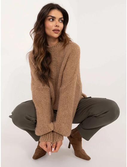 Sweter TW SW BI model 22556690 camelowy - FPrice Sweter TW SW BI model 22556690 camelowy - FPrice