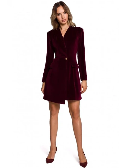 M562 Sametové blejzrové šaty - bordó