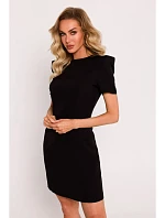 M777 Mini šaty s vycpávkami na ramenou - černé