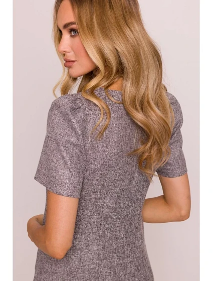 model 20970822 Mini šaty áčkového střihu grafitové - Moe