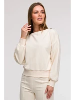 B293 Mikina s otevřenými zády - vanilka