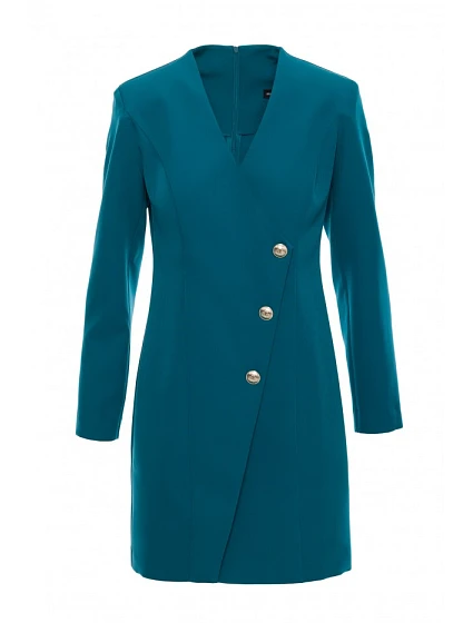 Šaty Blazer se zlatým knoflíkem – modré model 22313019 - Moe Šaty Blazer se zlatým knoflíkem – modré model 22313019 - Moe