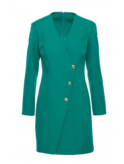 Šaty model 22313024 Blazer se zlatým knoflíkem – tyrkysové - Moe