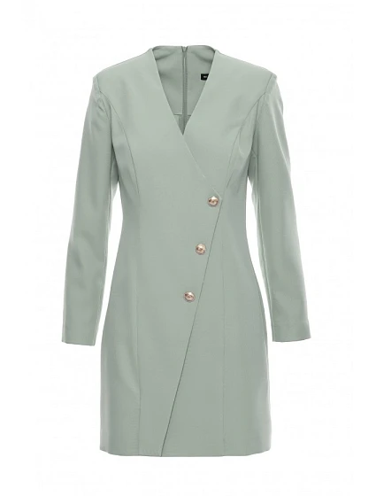Šaty model 22313049 Blazer se zlatým knoflíkem – mátová - Moe Šaty model 22313049 Blazer se zlatým knoflíkem – mátová - Moe