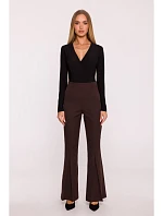 M874 Kalhoty s rozšířenými nohavicemi - hnědé