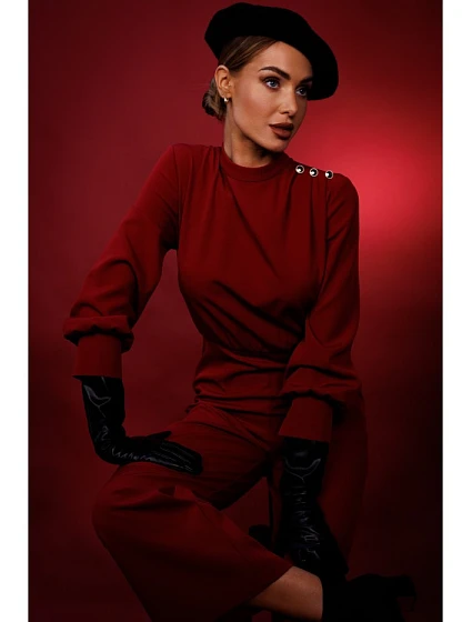 model 21296099 Kombinéza se stojáčkem bordó - Moe