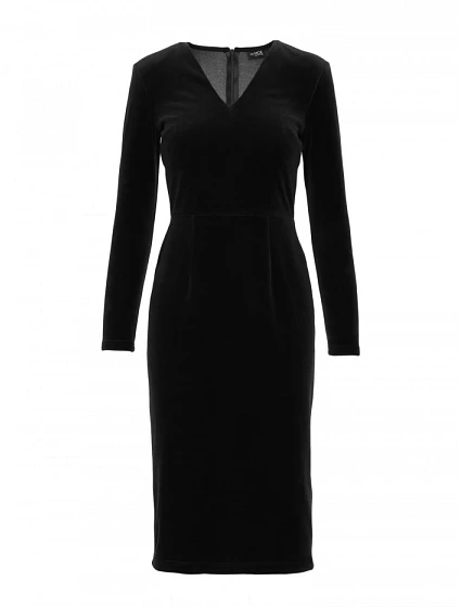 model 21479327 Sametové šaty na tělo černé - Moe