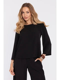 M905 Elegantní halenka s volnými rukávy - černá
