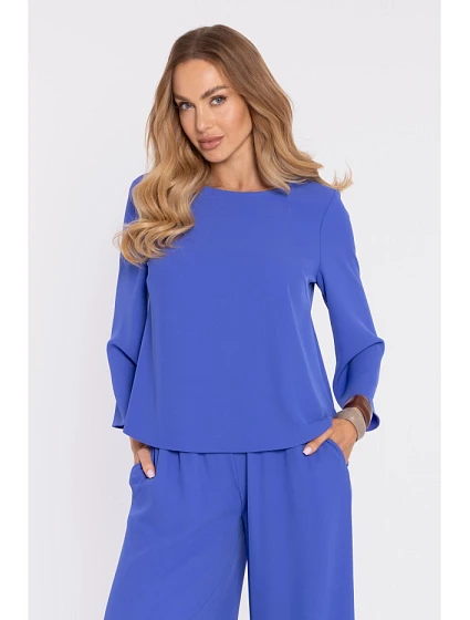 M905 Elegantní halenka s volnými rukávy - modrá M905 Elegantní halenka s volnými rukávy - modrá