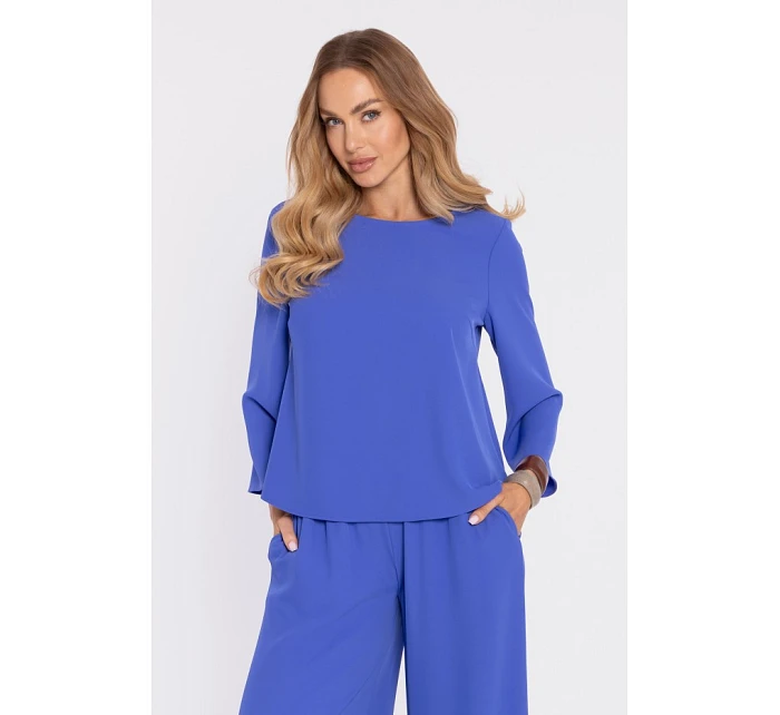 M905 Elegantní halenka s volnými rukávy - modrá M905 Elegantní halenka s volnými rukávy - modrá