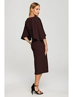 Šaty M700 s kimono rukávy – hnědé Šaty M700 s kimono rukávy – hnědé