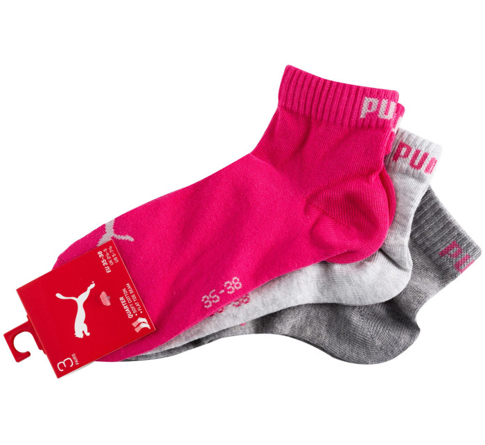 Puma 3Pack Ponožky 906978 Pink/Grey