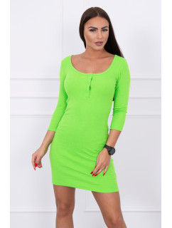 Šaty s výstřihem na zdřímnutí zelené neonové