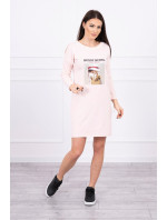 Šaty s potiskem Basket pudrově růžové