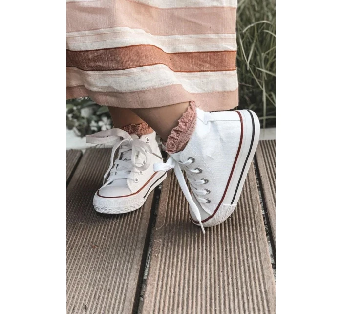 Dětské Vysoké Tenisky Bílé Filemon Dětské Vysoké Tenisky Bílé Filemon