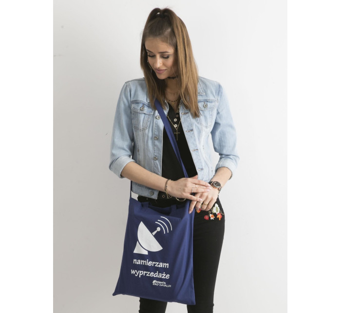 Ekologická bavlněná taška s tmavě modrým nápisem