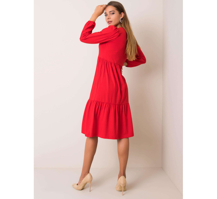 RUE PARIS Červené bavlněné šaty