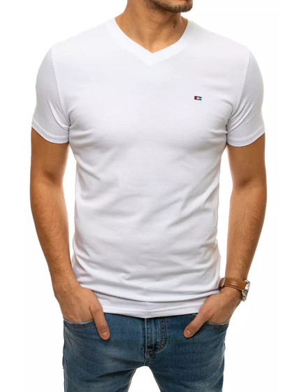 Bílé pánské jednobarevné tričko RX4462