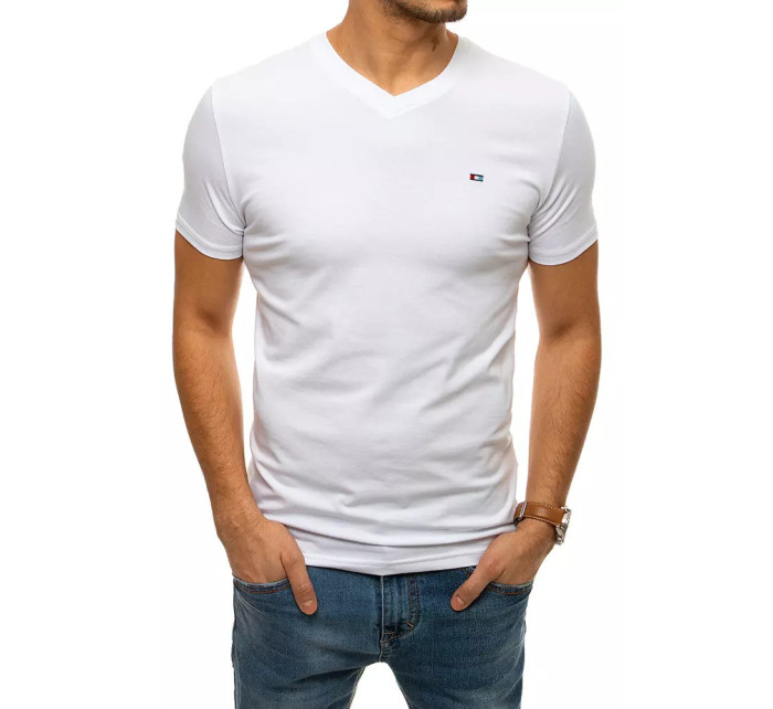 Bílé pánské jednobarevné tričko RX4462