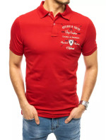 Červené pánské polo tričko s výšivkou Dstreet PX0399