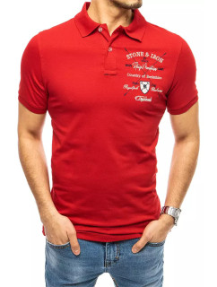 Červené pánské polo tričko s výšivkou Dstreet PX0399
