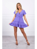 Šaty s psaníčkovým výstřihem fialové barvy