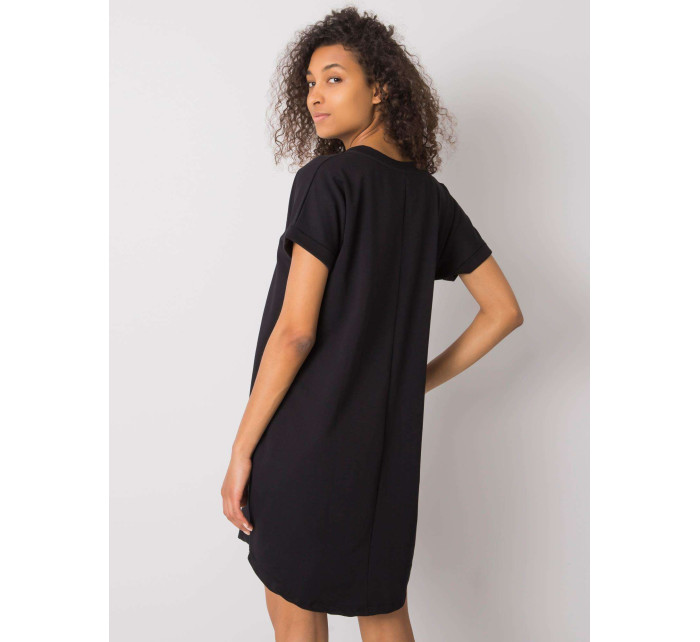RUE PARIS Černé bavlněné šaty pro ženy