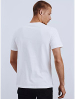 Bílé pánské tričko Dstreet RX4628 s potiskem