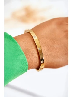 Ocelový Náramek S Kubickým Zirkonem Zlatý Lauren