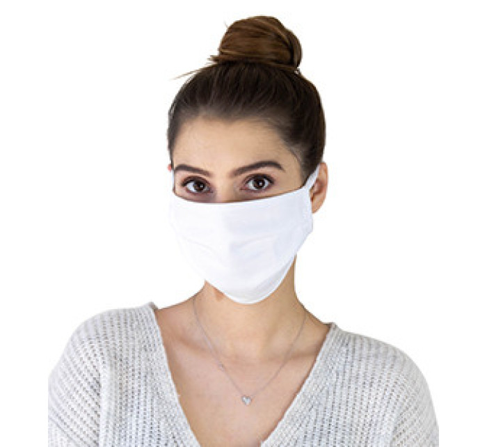 Ochranná bavlněná maska na opakované použití, pětibalení - bílá