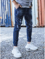 Modré pánské kalhoty Dstreet UX3284