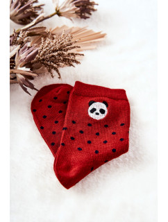 Dětské ponožky V bodech Panda Červené