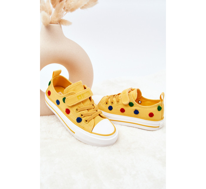 Children's Sneakers With Velcro BIG STAR JJ374056 Yellow
