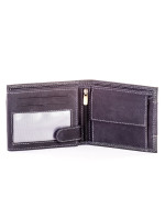 Černá kožená peněženka pro muže s látkovým modulem