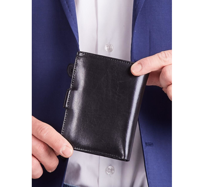 Pánská černá kožená peněženka