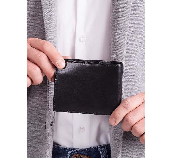 Elegantní černá horizontální peněženka pro muže