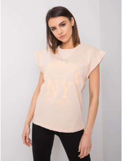 Broskvové tričko s potiskem Ciara RUE PARIS