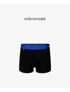 Pánské boxerky ATLANTIC PREMIUM s mikromodal - černé/modré